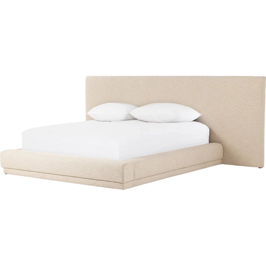 Martina Bed by Four Hands in bergamo parchment. Made from 75% cotton, 25% flax, linen, iron, 100% polyester in a modern style.