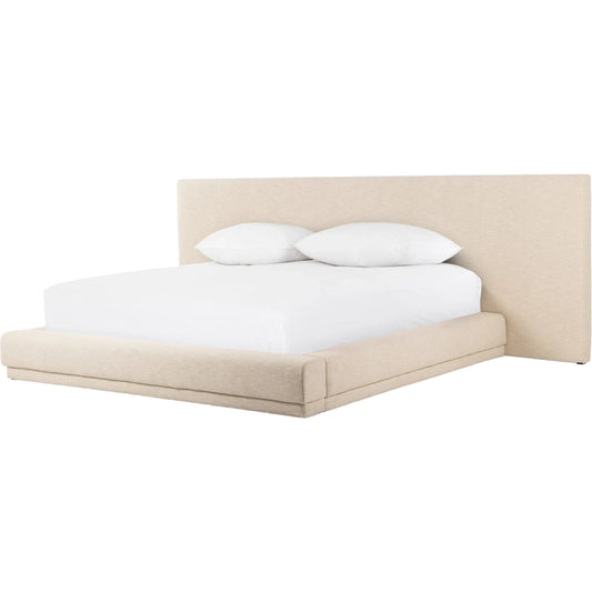 Martina Bed by Four Hands in bergamo parchment. Made from 75% cotton, 25% flax, linen, iron, 100% polyester in a modern style.