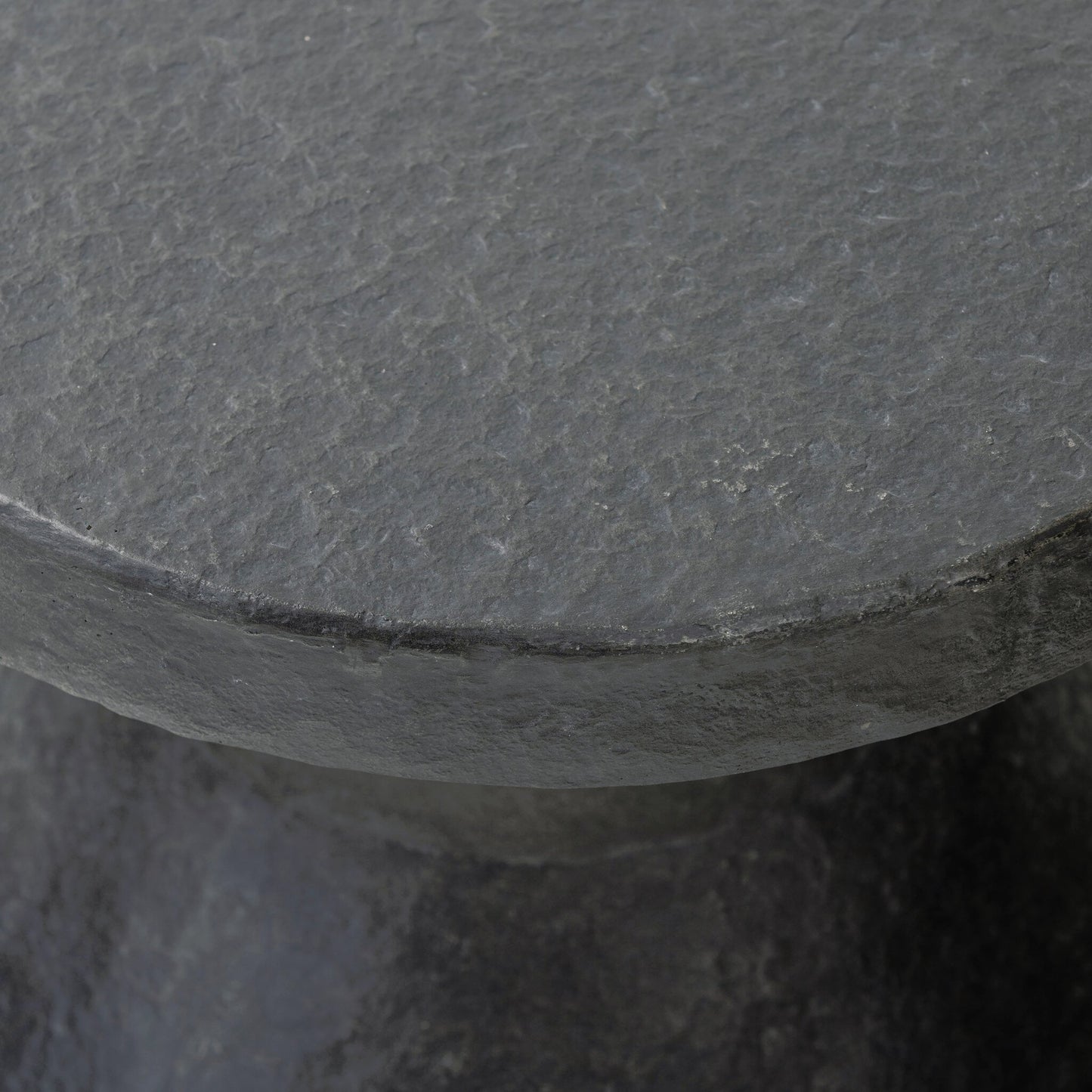 011 SI-2158341 | Closeup | Odeon End Table by Four Hands in distressed graphite concrete. Made from unique in a modern style.