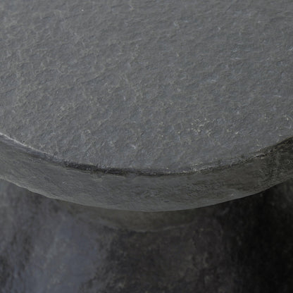 Odeon End Table by Four Hands in distressed graphite concrete. Made from unique in a modern style.