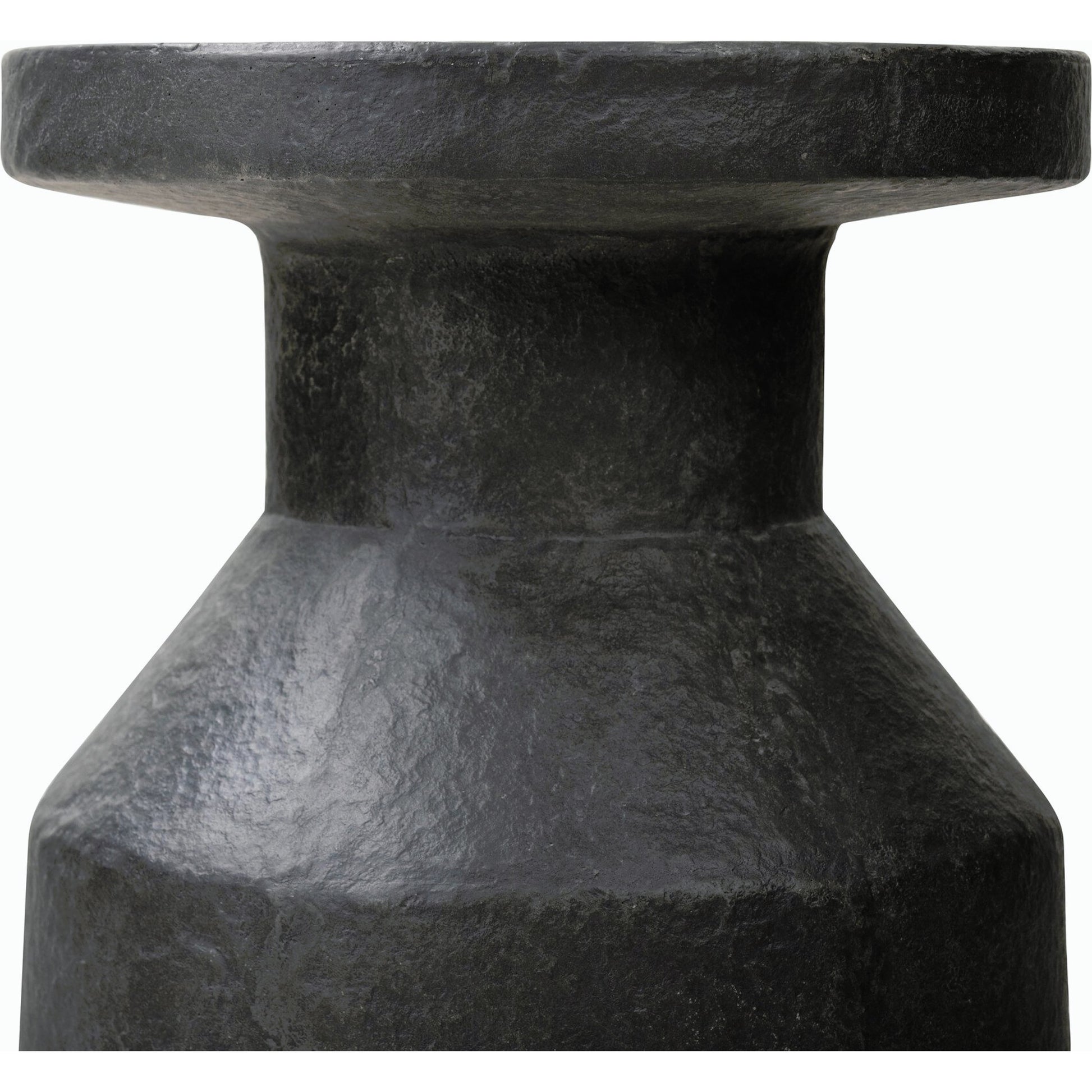 Odeon End Table by Four Hands in distressed graphite concrete. Made from unique in a modern style.