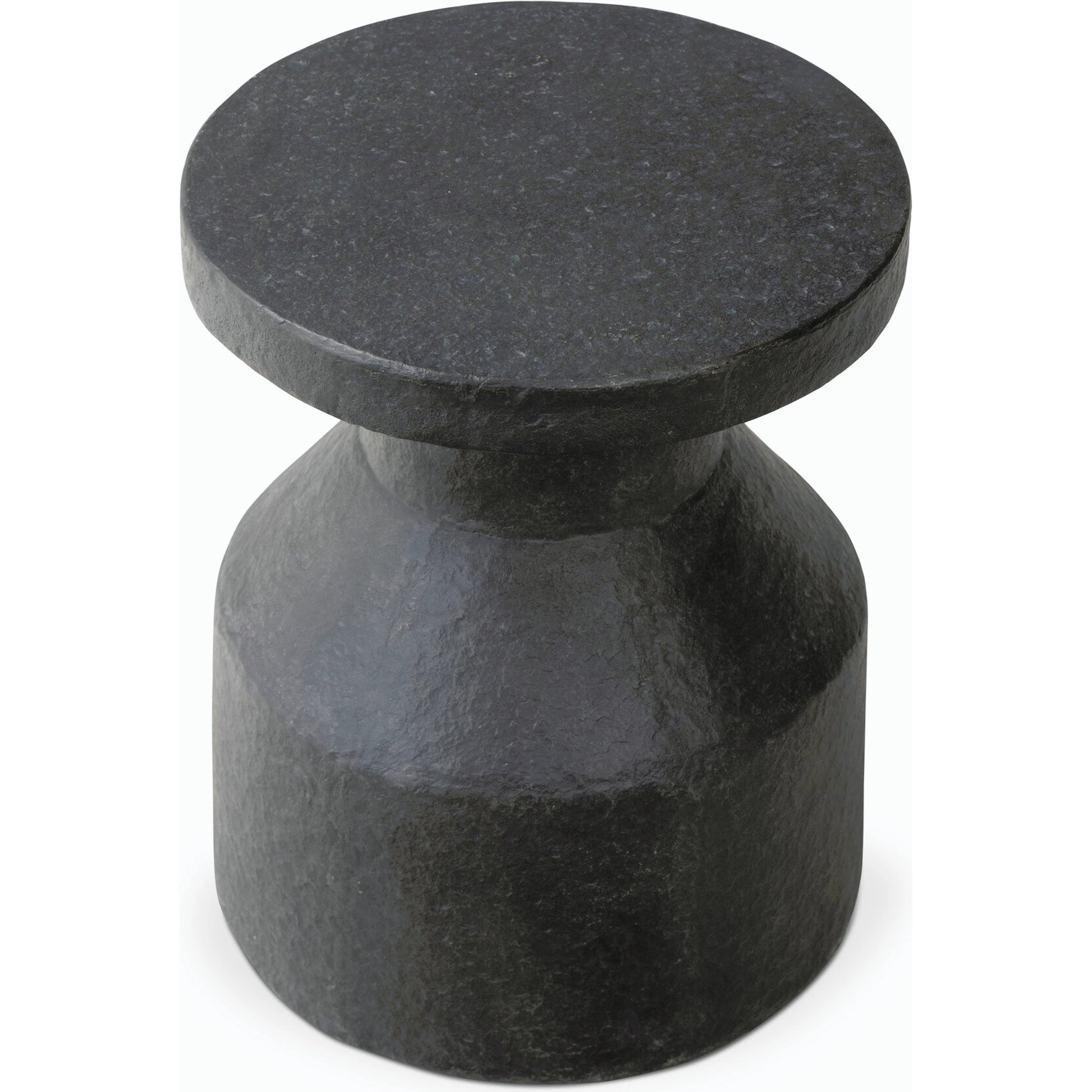 Odeon End Table by Four Hands in distressed graphite concrete. Made from unique in a modern style.