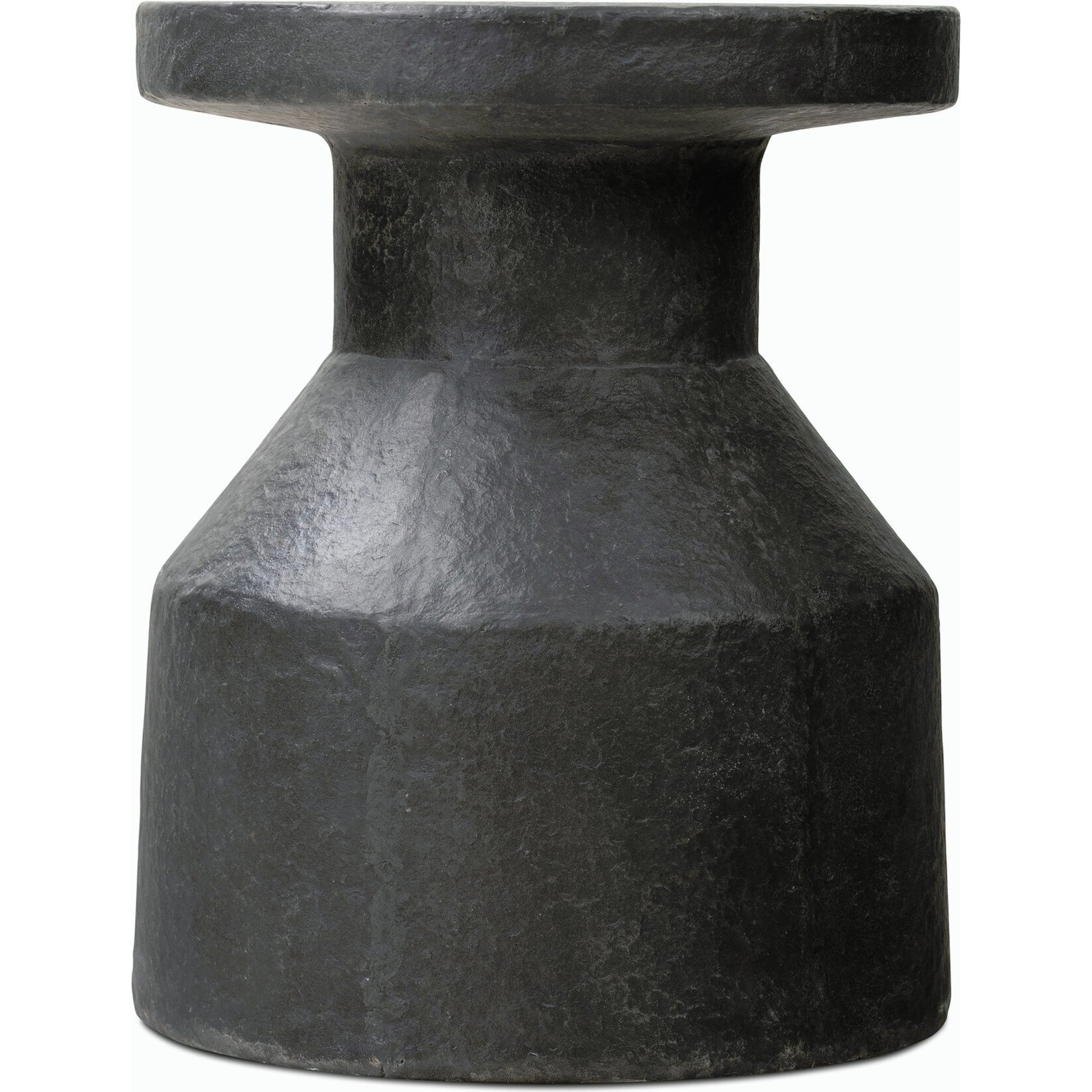 Odeon End Table by Four Hands in distressed graphite concrete. Made from unique in a modern style.