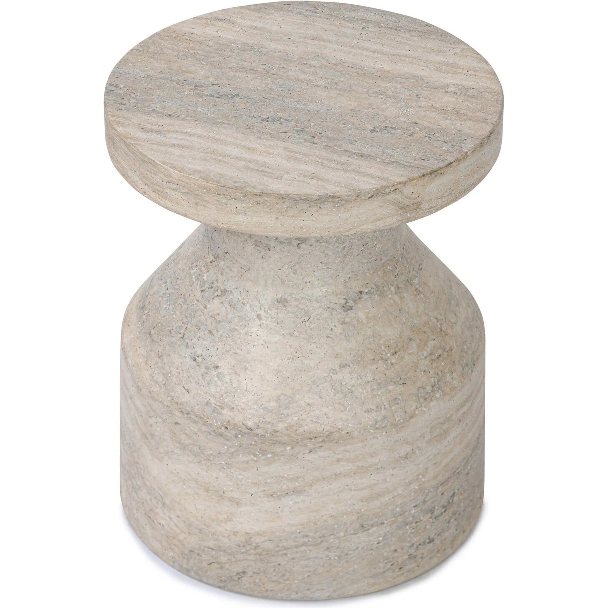 Odeon End Table by Four Hands in distressed graphite concrete. Made from unique in a modern style.