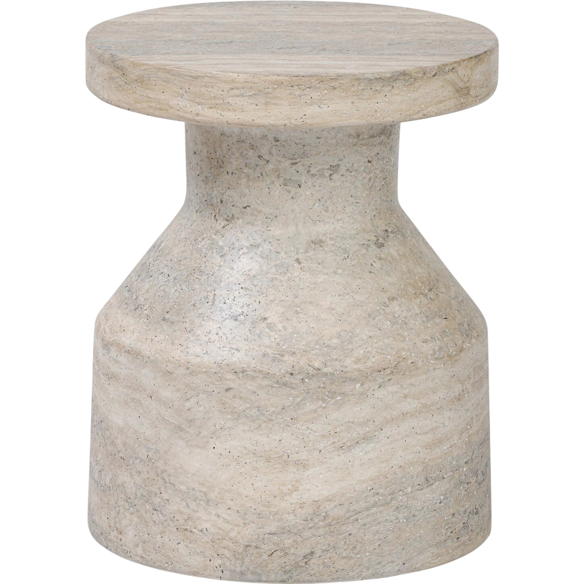 Odeon End Table by Four Hands in distressed graphite concrete. Made from unique in a modern style.