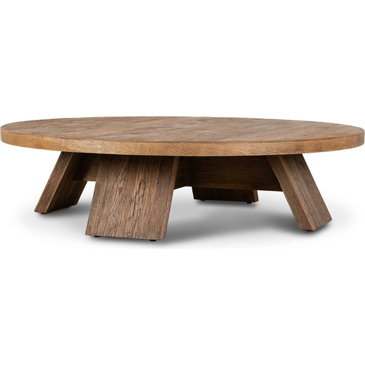 Sparrow Coffee Table by Four Hands in washed old oak resawn. Made from resawn oak veneer in a unique style.