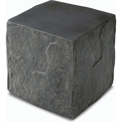 Lucius End Table by Four Hands in smooth black concrete, textured black concrete and smooth black concrete. Made from concrete in a modern style.