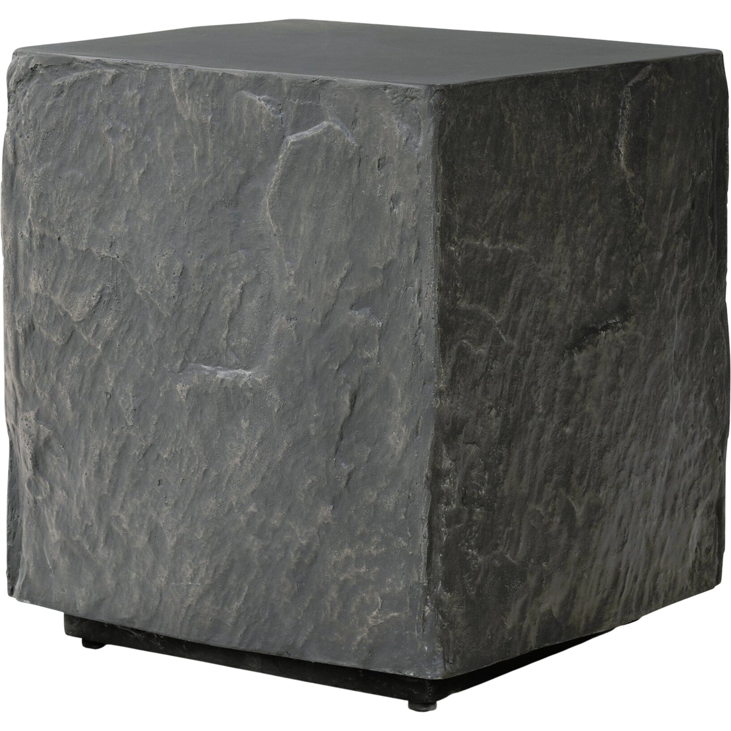 001 SI-2158285 | Primary Silo | Lucius End Table by Four Hands in smooth black concrete, textured black concrete and smooth black concrete. Made from concrete in a modern style.
