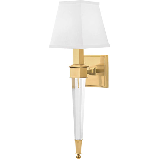 Ruskin Wall Sconce by Hudson Valley. Made from brass in a transitional style.