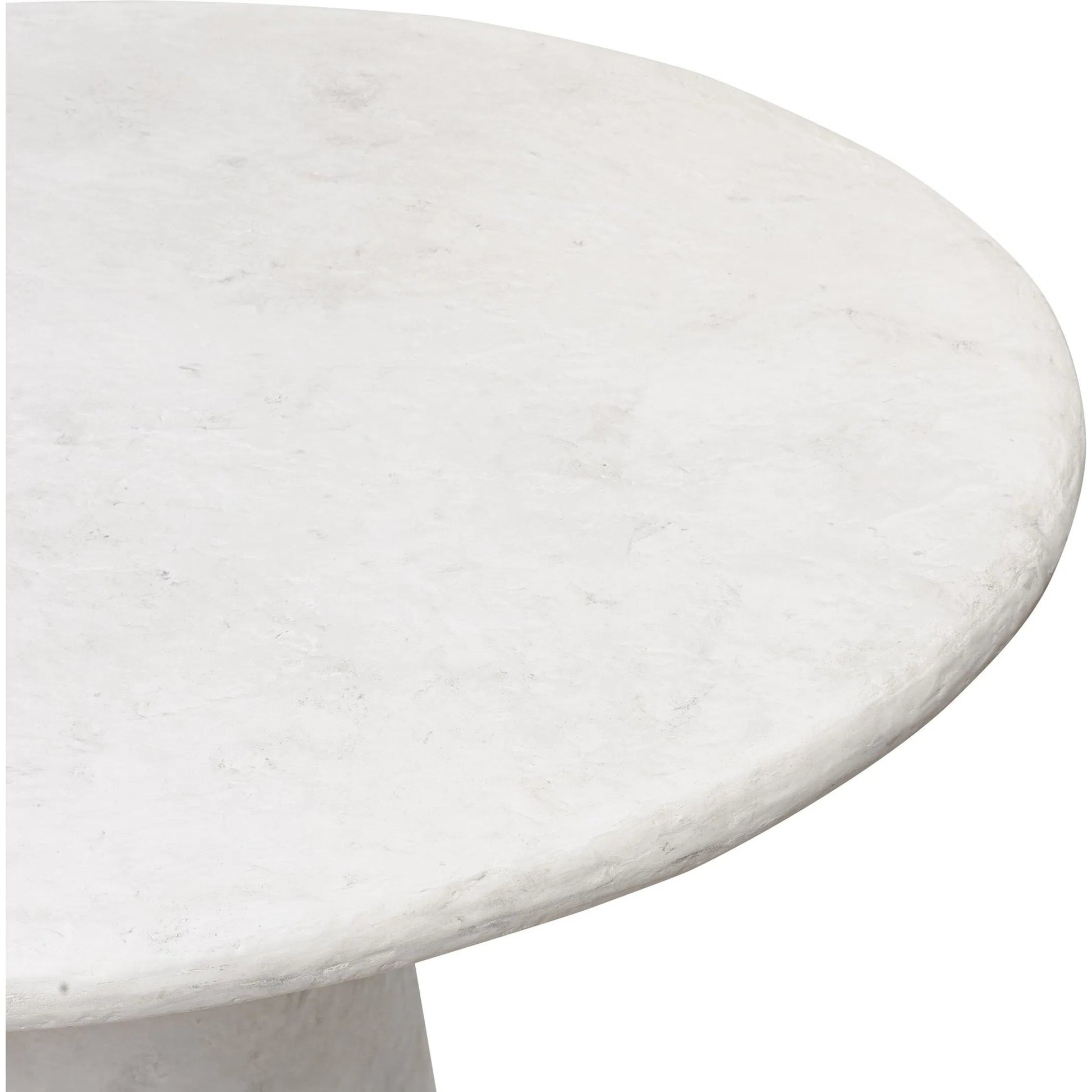 Janice Dining Table by Four Hands in textured lunar concrete. Made from solid concrete in a transitional style.