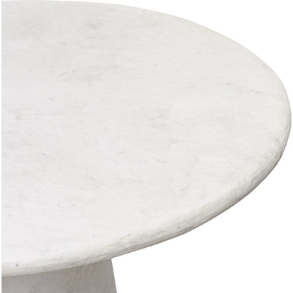 Janice Dining Table by Four Hands in textured lunar concrete. Made from solid concrete in a transitional style.