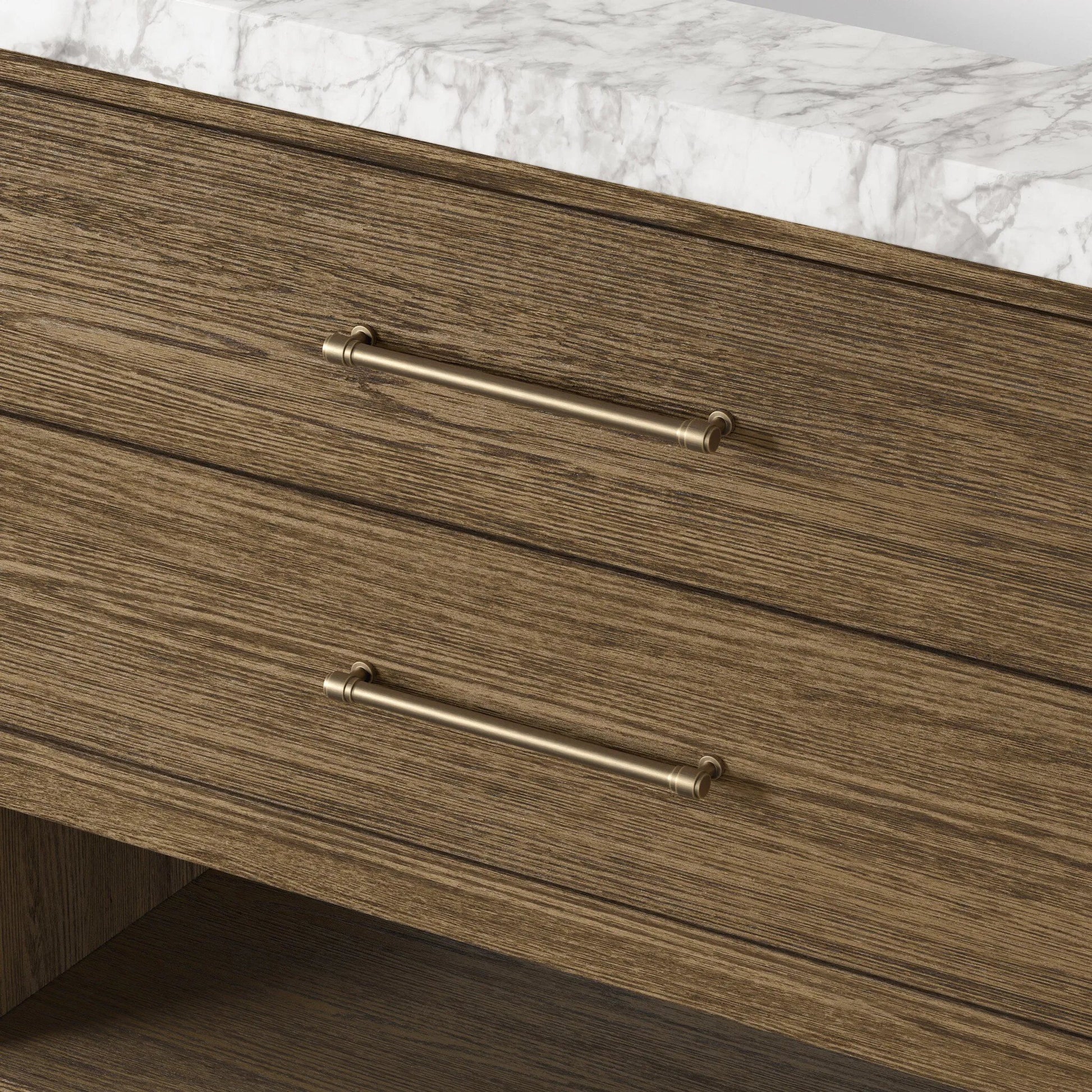 Anthem Single Vanity by Four Hands. Made from thick oak veneer, solid marble in a unique style.