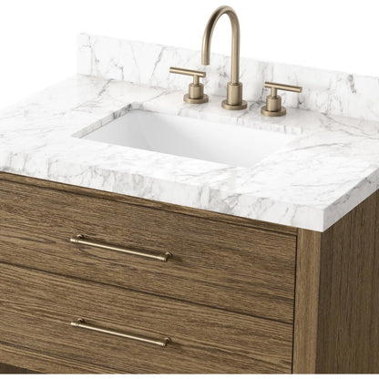Anthem Single Vanity by Four Hands. Made from thick oak veneer, solid marble in a unique style.