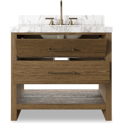 Anthem Single Vanity by Four Hands. Made from thick oak veneer, solid marble in a unique style.