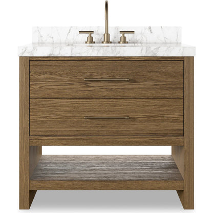 Anthem Single Vanity by Four Hands. Made from thick oak veneer, solid marble in a unique style.