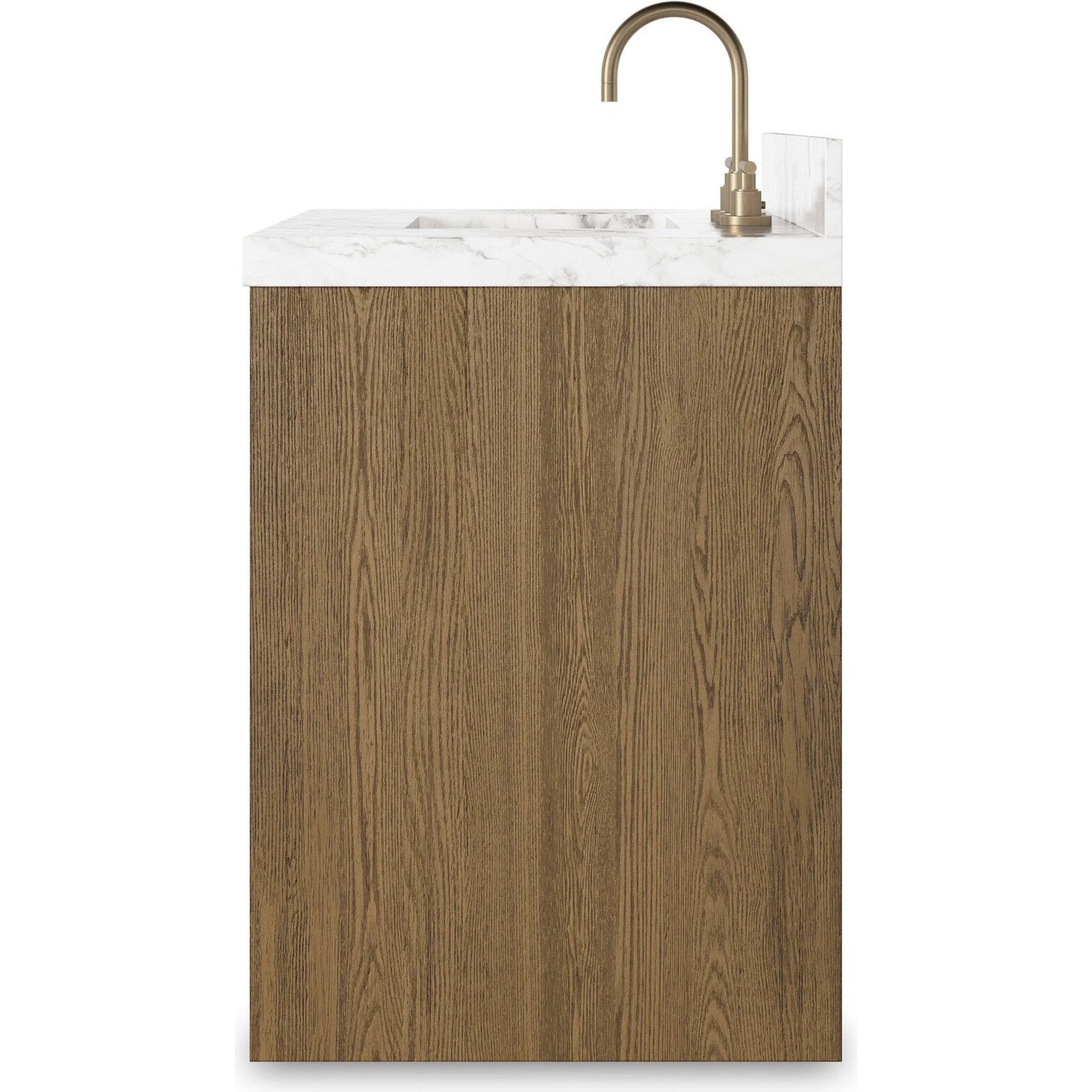 Anthem Single Vanity by Four Hands. Made from thick oak veneer, solid marble in a unique style.
