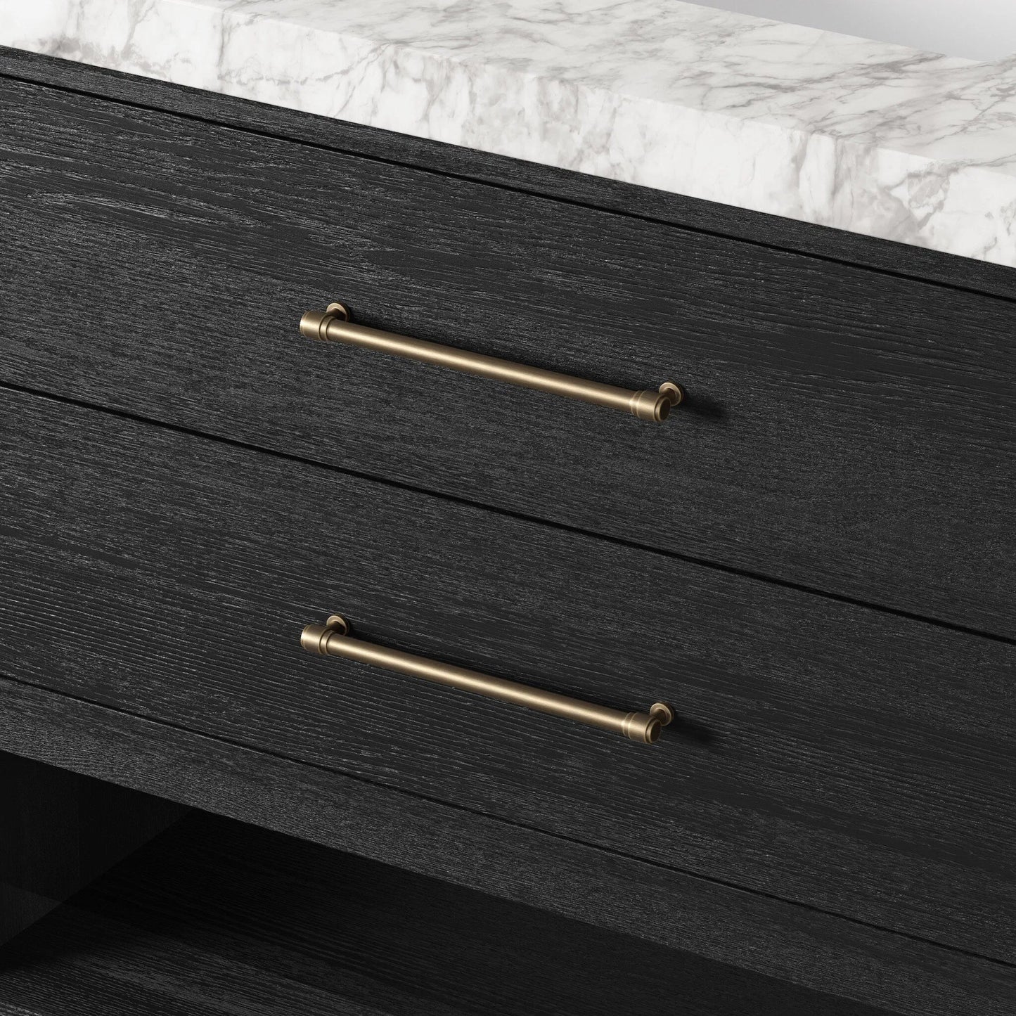 019 SI-2377098 | Closeup | Anthem Single Vanity by Four Hands. Made from thick oak veneer, solid marble in a unique style.