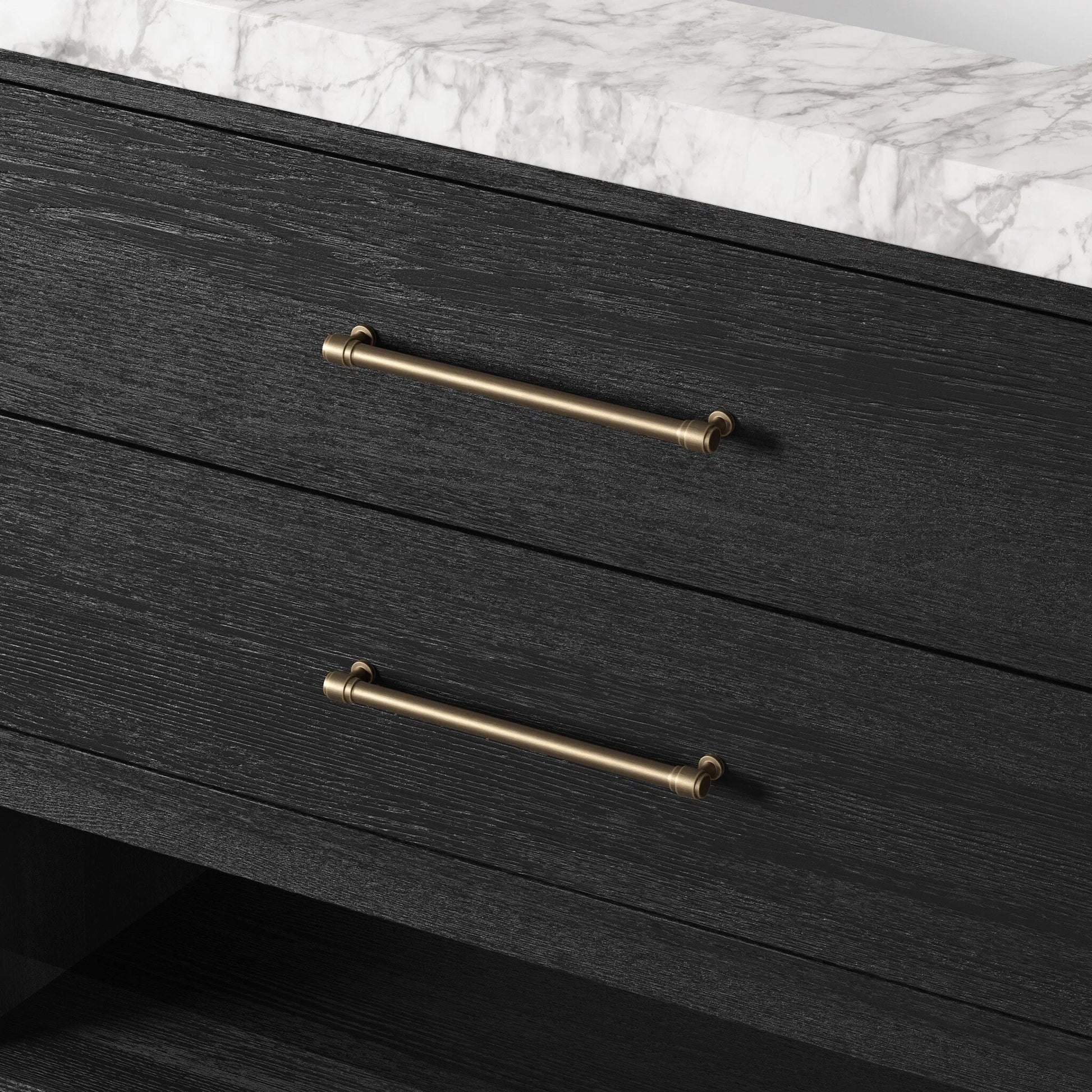 Anthem Single Vanity by Four Hands. Made from thick oak veneer, solid marble in a unique style.
