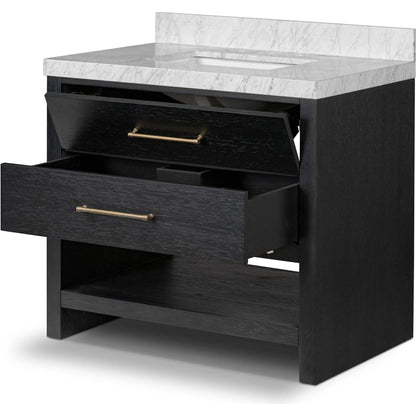 Anthem Single Vanity by Four Hands. Made from thick oak veneer, solid marble in a unique style.