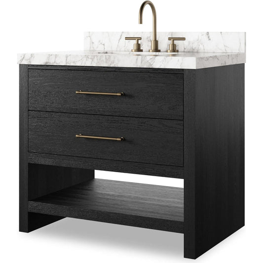 Anthem Single Vanity by Four Hands. Made from thick oak veneer, solid marble in a unique style.