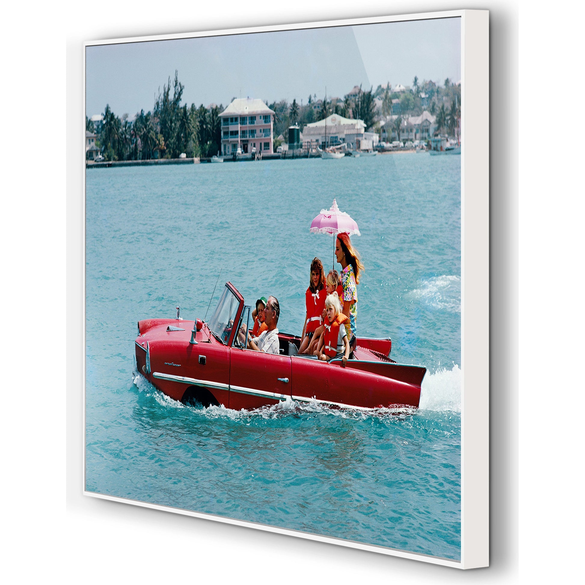 Sea Drive by Slim Aarons by Four Hands. Made from white maple, gloss white chromaluxe in a coastal style.