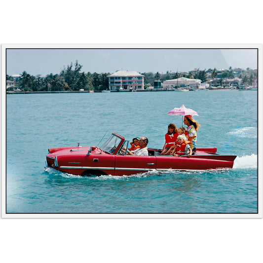 Sea Drive by Slim Aarons by Four Hands. Made from white maple, gloss white chromaluxe in a coastal style.