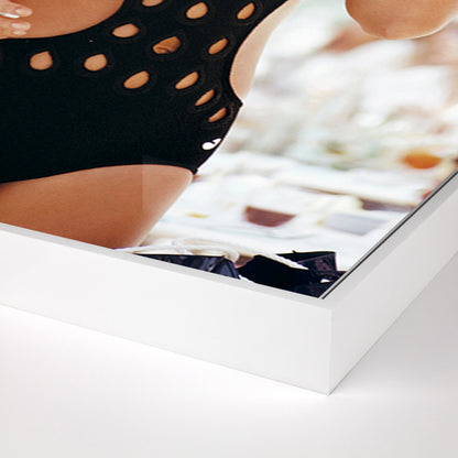 Monte Carlo Swimwear by Slim Aarons by Four Hands. Made from white maple, gloss white chromaluxe in a modern style.