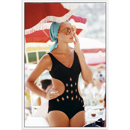 Monte Carlo Swimwear by Slim Aarons by Four Hands. Made from white maple, gloss white chromaluxe in a modern style.