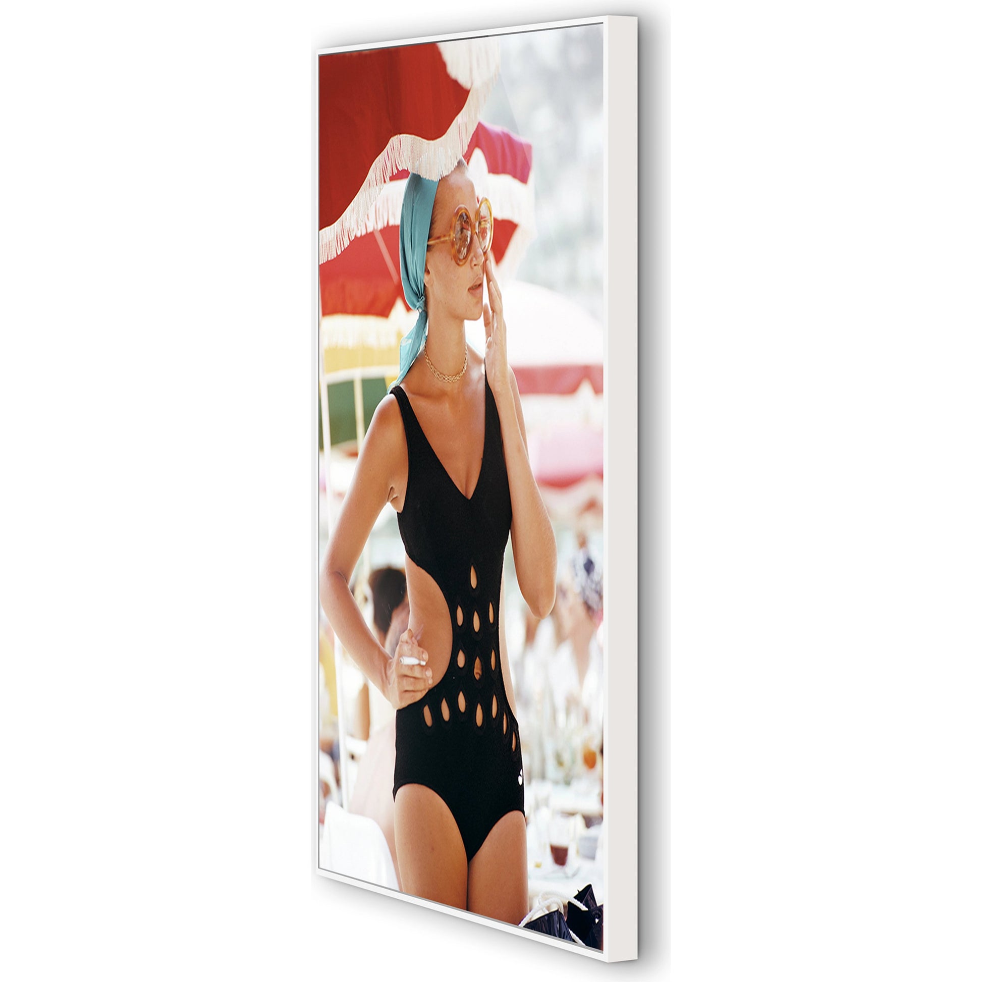 Monte Carlo Swimwear by Slim Aarons by Four Hands. Made from white maple, gloss white chromaluxe in a modern style.