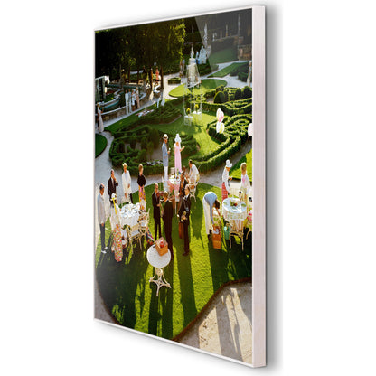 Garden Party by Slim Aarons by Four Hands. Made from american maple floater, gloss white chromaluxe in a modern style.