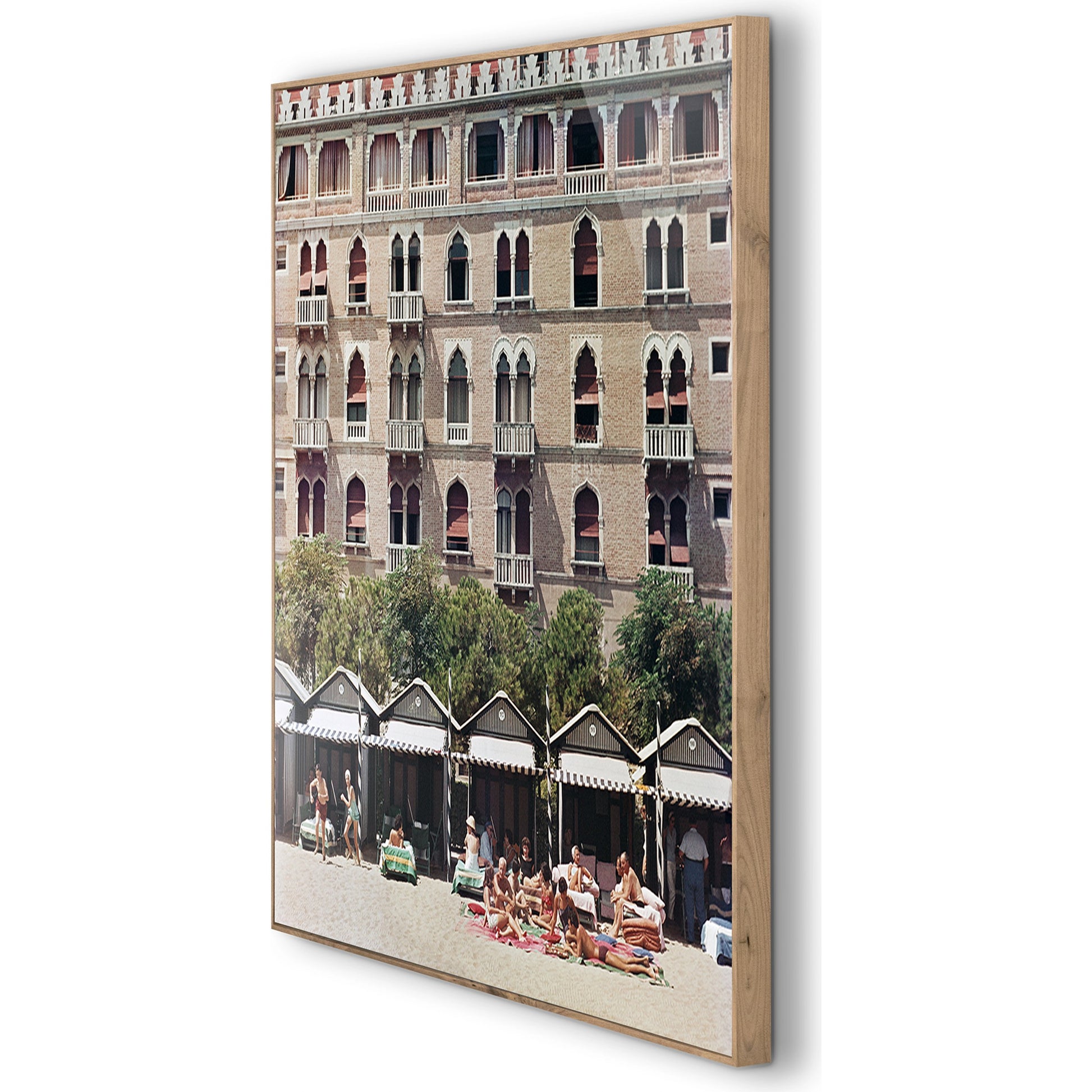 Hotel Excelsior by Slim Aarons by Four Hands. Made from vertical grain floater white oak, gloss white chromaluxe in a modern style.