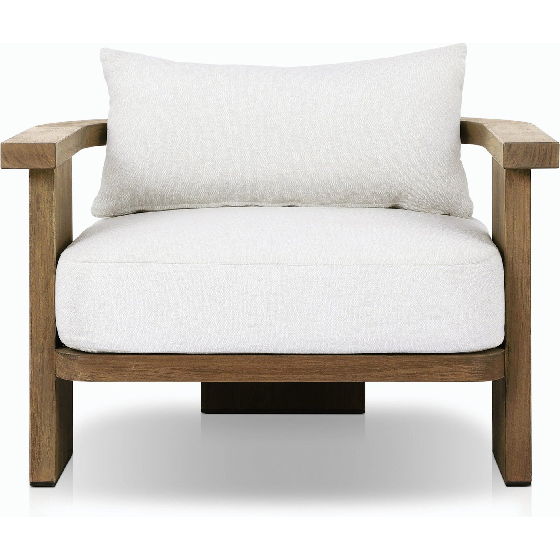 Tahana Outdoor Chair by Four Hands in alessi linen, stained toasted brown-fsc. Made from 100% polypropylene, solid fsc®-certified teak, 59% polyurethane foam, 30% polyester fiber, 11% polyester fiber batting in a modern s