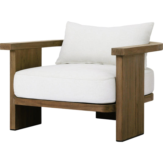 001 SI-2158527 | Primary Silo | Tahana Outdoor Chair by Four Hands in alessi linen, stained toasted brown-fsc. Made from 100% polypropylene, solid fsc®-certified teak, 59% polyurethane foam, 30% polyester fiber, 11% polyester fiber batting in a modern styl