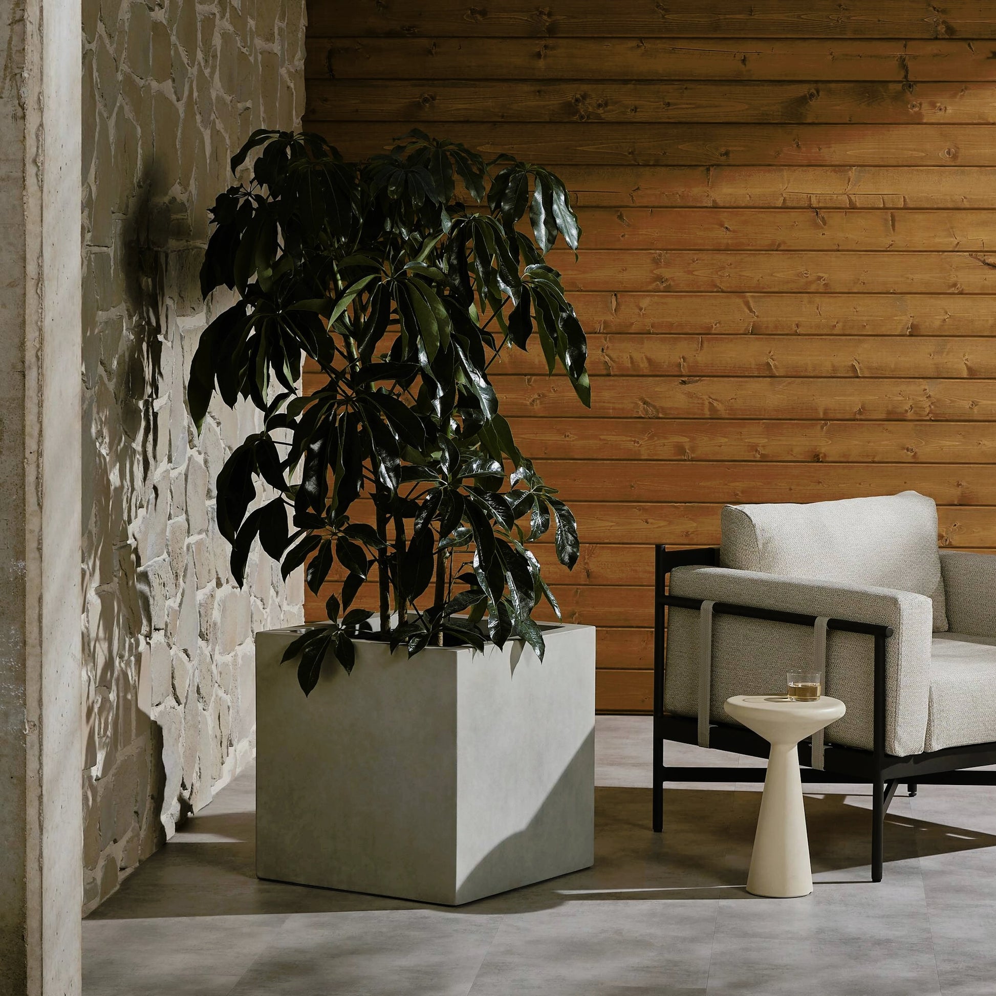 Kiro Planter by Four Hands in natural grey concrete. Made from concrete in a modern style.
