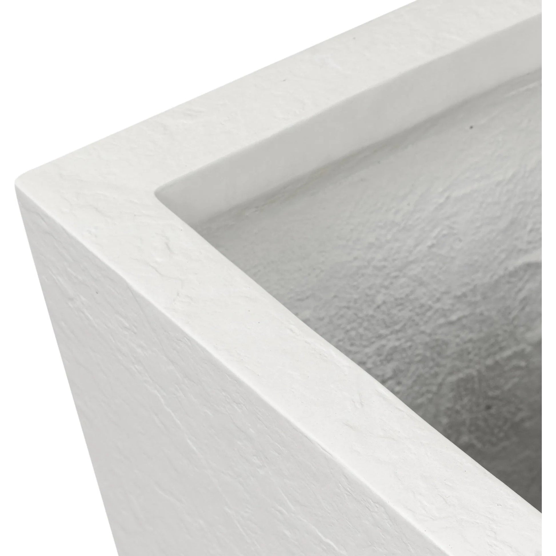 Koto Planter by Four Hands in textured white concrete. Made from solid concrete in a unique style.