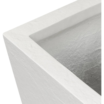 Koto Planter by Four Hands in textured white concrete. Made from solid concrete in a unique style.