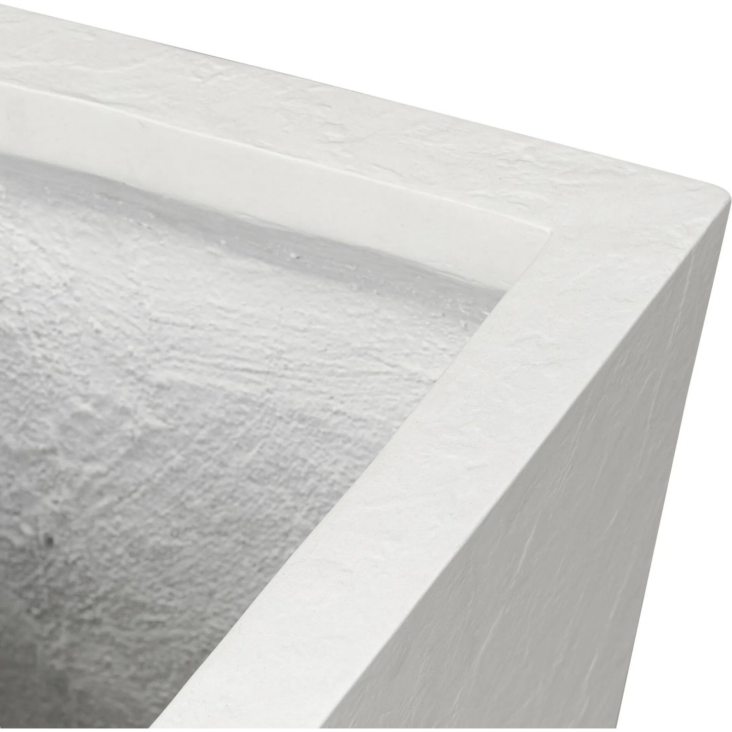 006 SI-2635318 | Closeup | Koto Planter by Four Hands in textured white concrete. Made from solid concrete in a unique style.