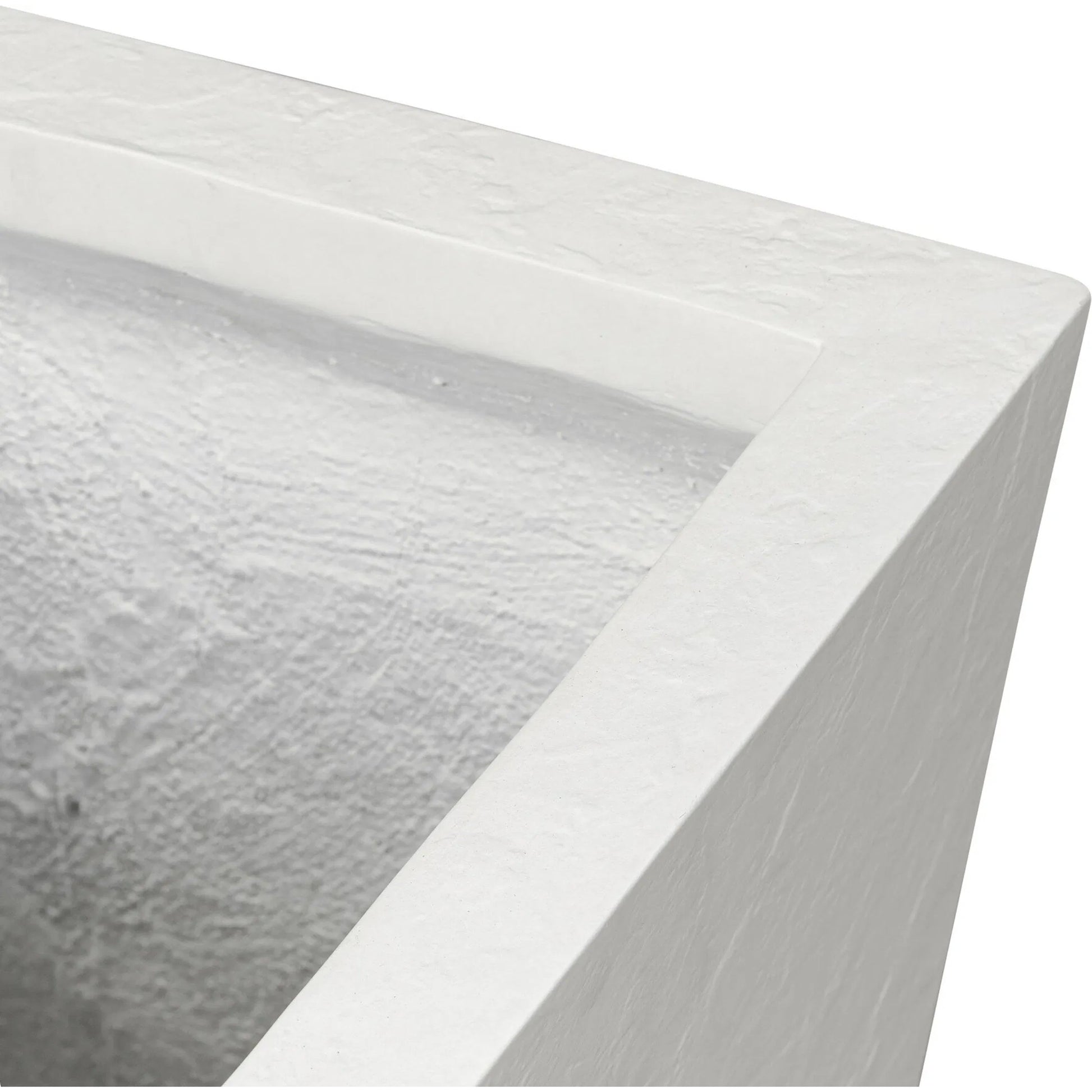 Koto Planter by Four Hands in textured white concrete. Made from solid concrete in a unique style.