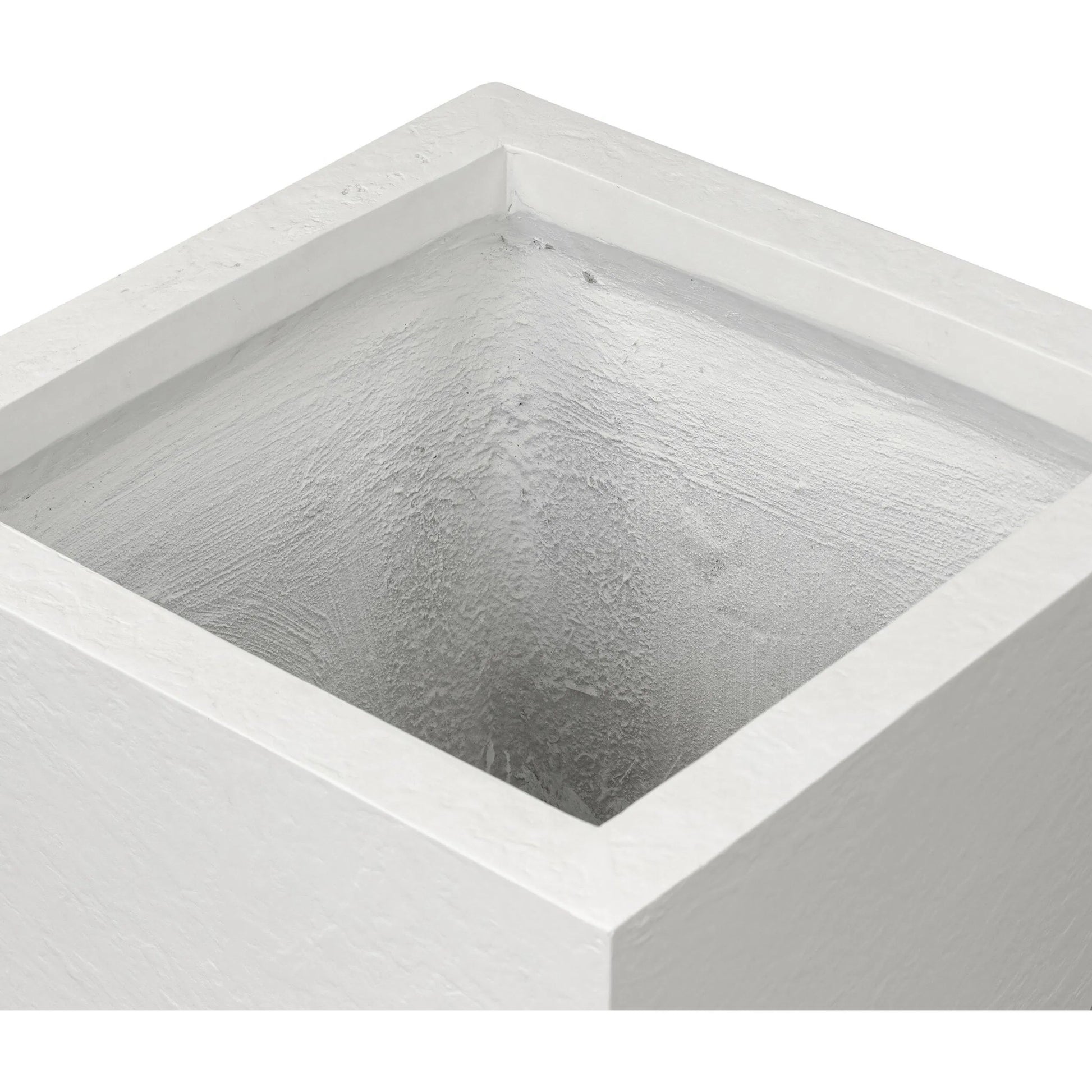 Koto Planter by Four Hands in textured white concrete. Made from solid concrete in a unique style.