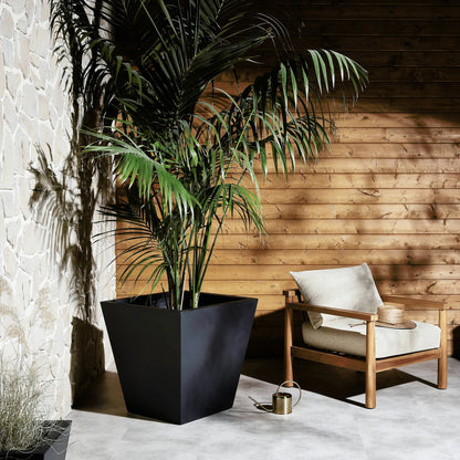 Koto Planter by Four Hands in black concrete. Made from concrete in a modern style.