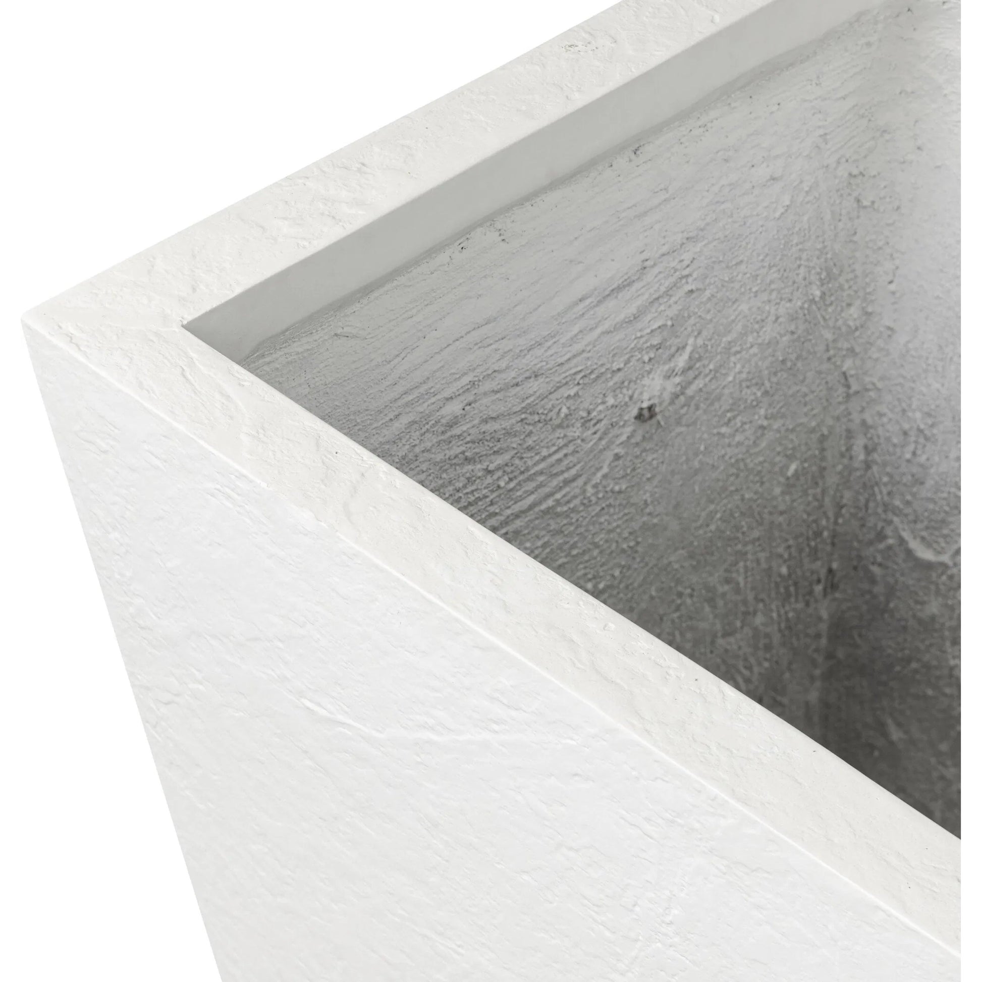 Koto Planter by Four Hands in textured white concrete. Made from solid concrete in a unique style.