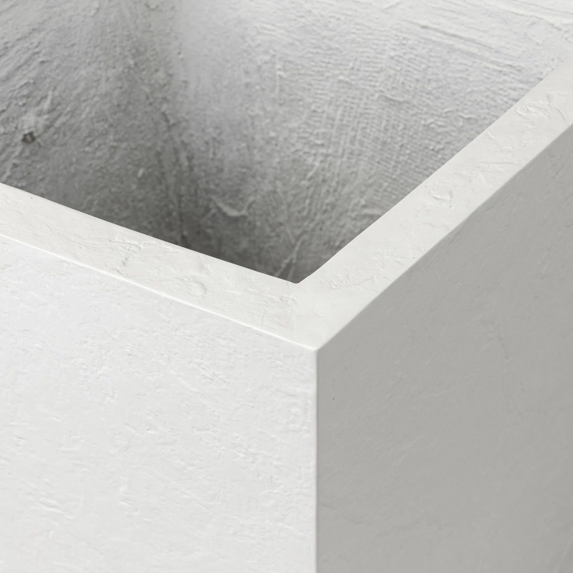 Koto Planter by Four Hands in textured white concrete. Made from solid concrete in a unique style.