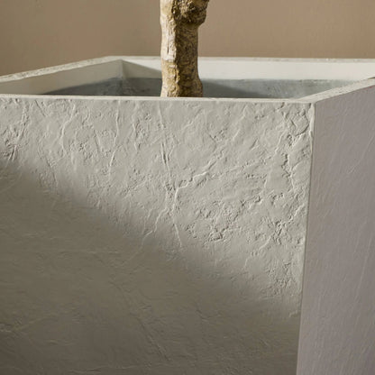 Koto Planter by Four Hands in textured white concrete. Made from solid concrete in a unique style.