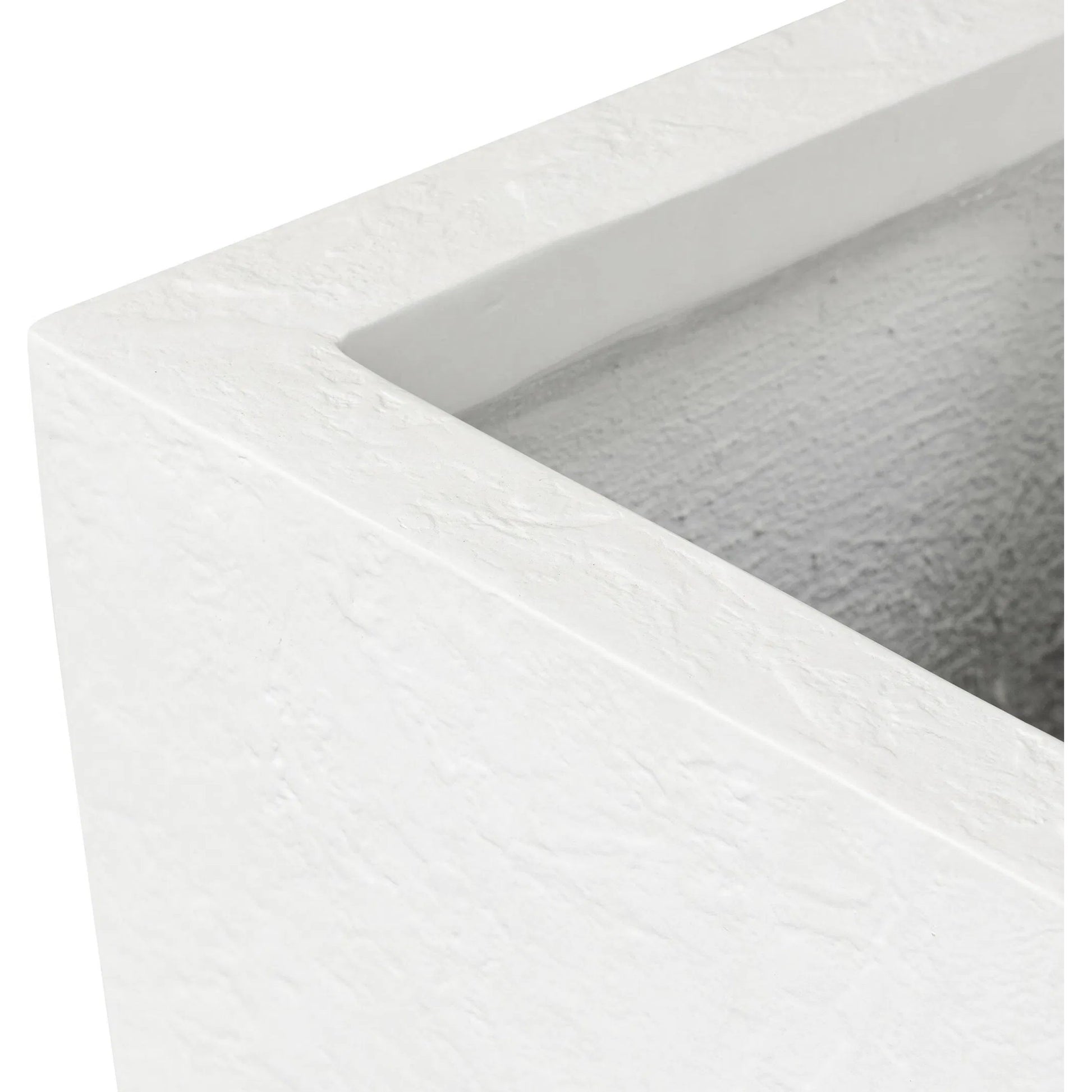 Koto Planter by Four Hands in textured white concrete. Made from solid concrete in a unique style.