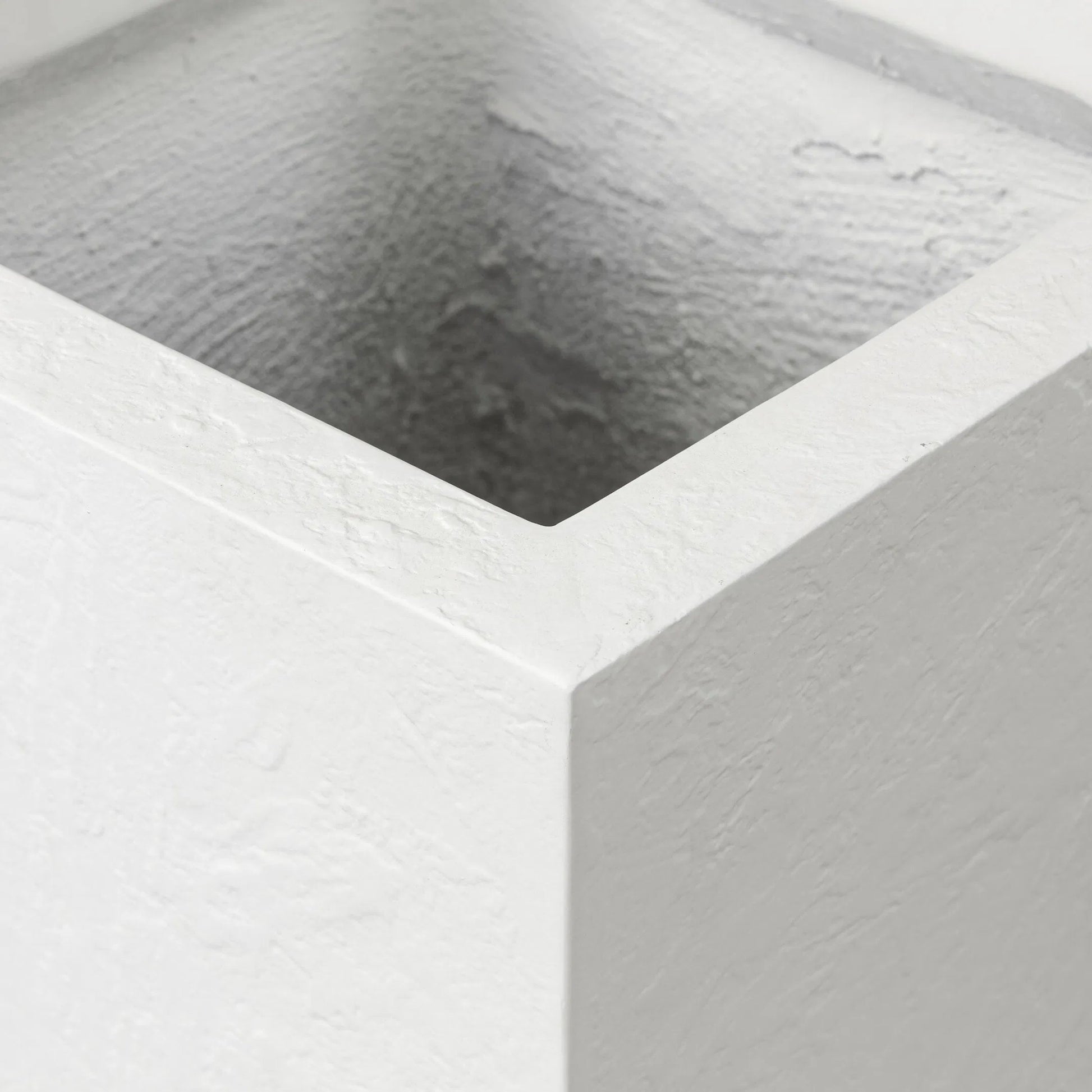 Koto Planter by Four Hands in textured white concrete. Made from solid concrete in a unique style.