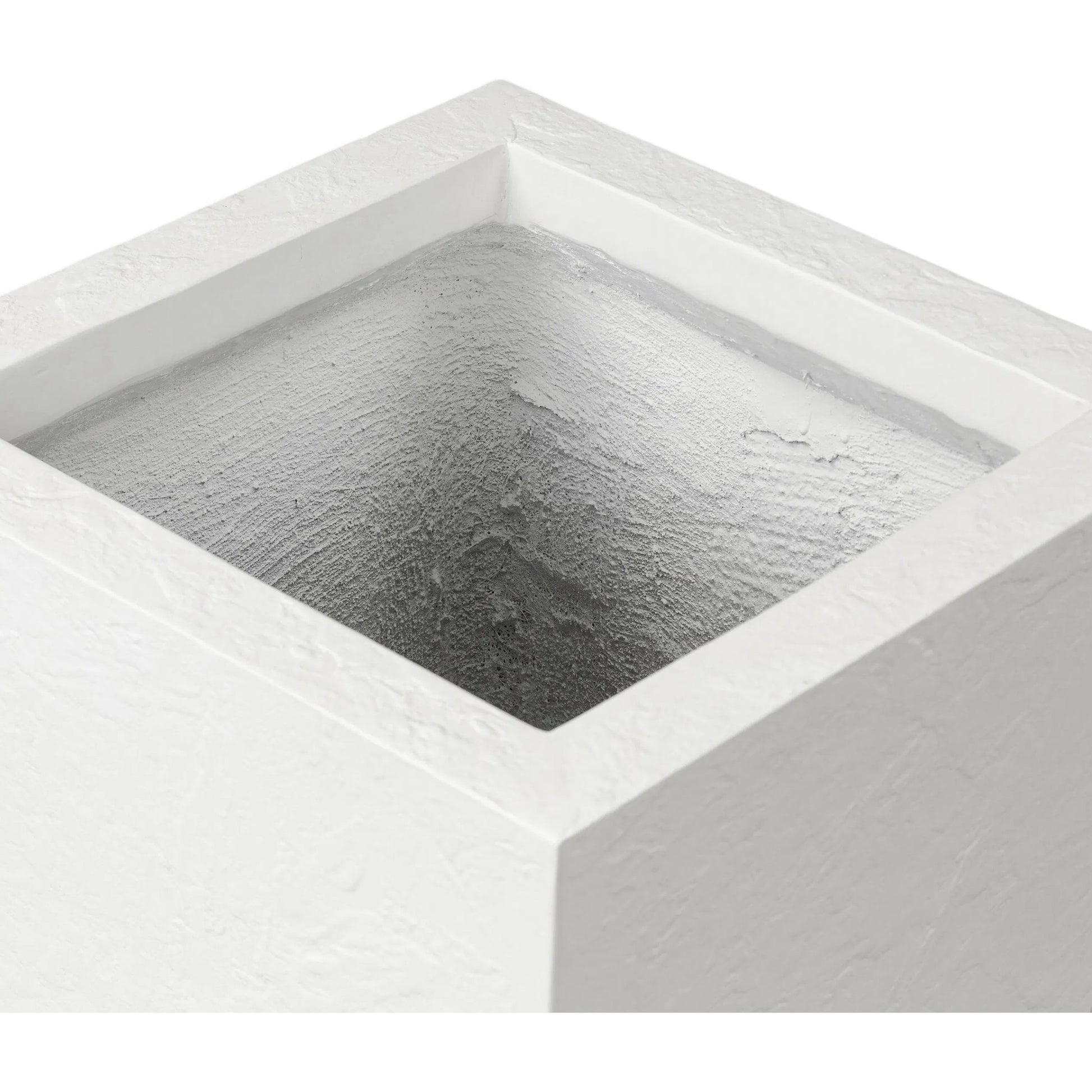 Koto Planter by Four Hands in textured white concrete. Made from solid concrete in a unique style.