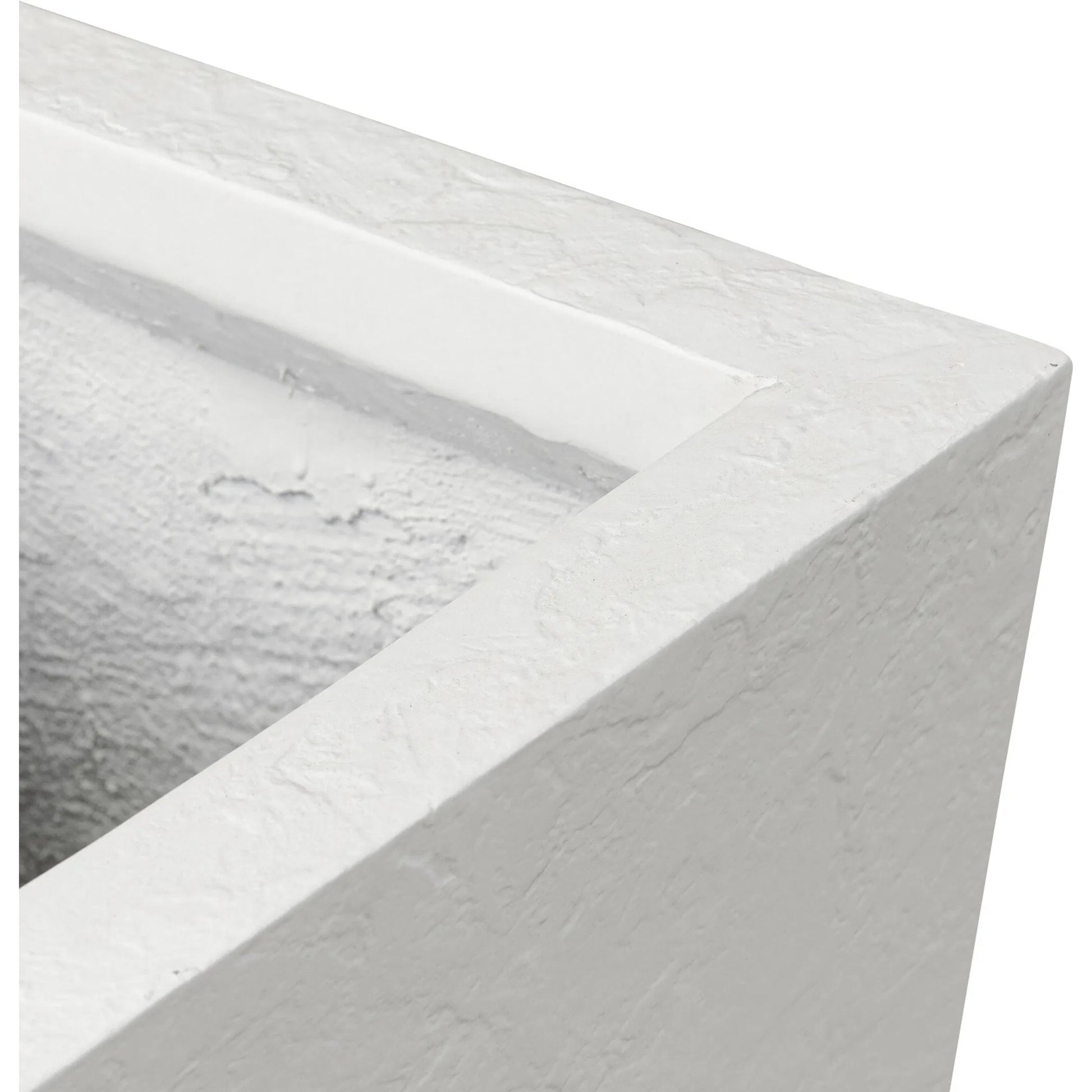 Koto Planter by Four Hands in textured white concrete. Made from solid concrete in a unique style.