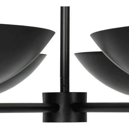 Klaus Chandelier by Four Hands in jet black, aged brass iron. Made from iron in a modern style.