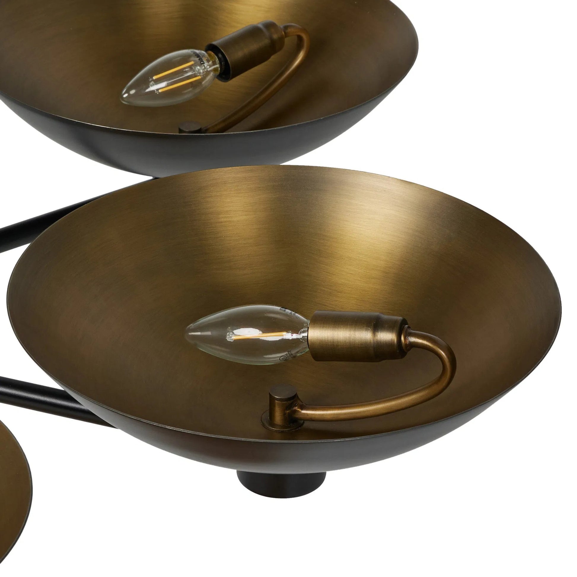 Klaus Chandelier by Four Hands in jet black, aged brass iron. Made from iron in a modern style.