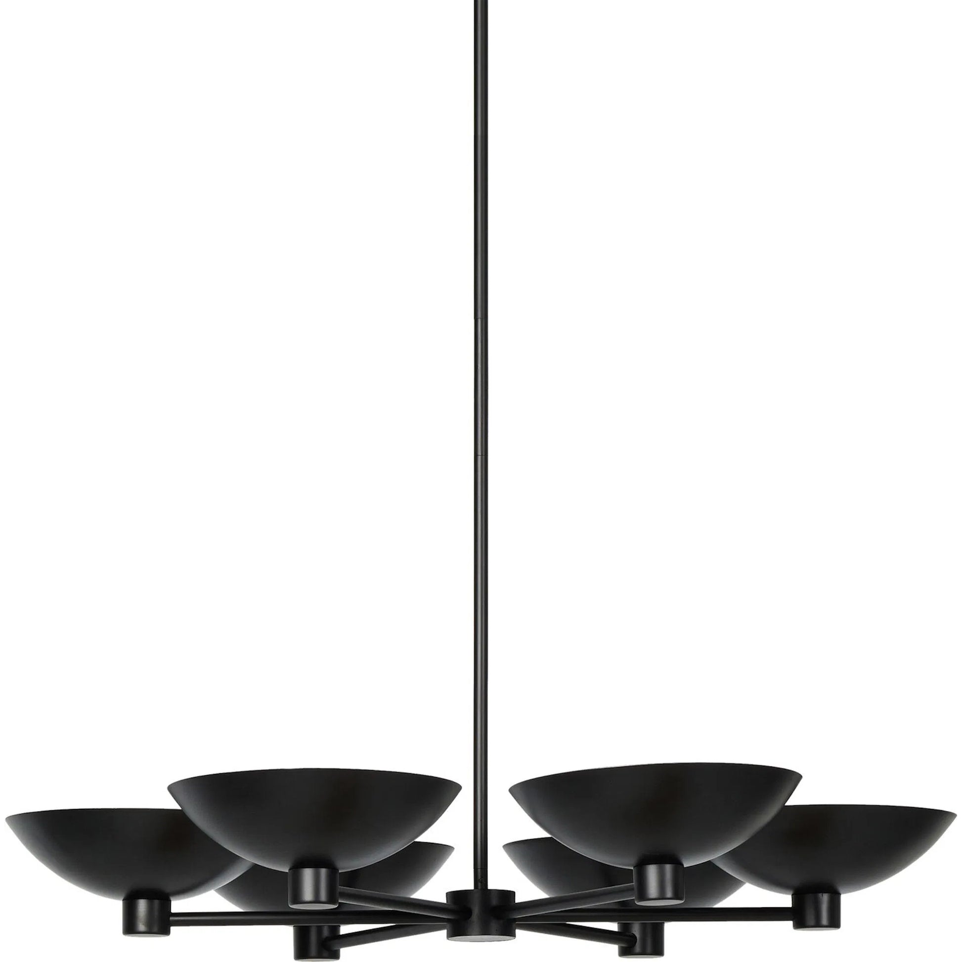 Klaus Chandelier by Four Hands in jet black, aged brass iron. Made from iron in a modern style.